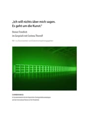 Cover von Ich will nichts über mich sagen. Es geht um die Kunst