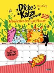 Cover von Dicke Katze and Friends - Wandkalender mit Planer 2025