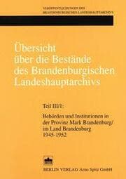 Cover von Übersicht über die Bestände des Brandenburgischen Landeshauptarchivs