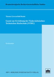 Cover von Gesetz zur Errichtung der Niedersächsischen Technischen Hochschule (NTHG)
