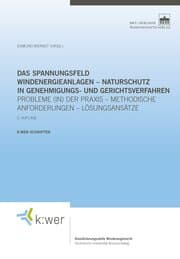 Cover von Das Spannungsfeld Windenergieanlagen - Naturschutz in Genehmigungs- und Gerichtsverfahren