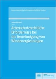 Cover von Artenschutzrechtliche Erfordernisse bei der Genehmigung von Windenergieanlagen