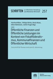 Cover von Öffentliche Finanzen und Öffentliche Leistungen im Kontext von Fiskalföderalismus, Kommunalfinanzen und Öffentlicher Wirtschaft
