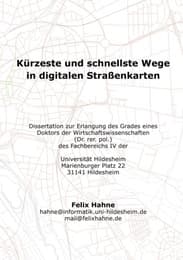 Cover von Kürzeste und schnellste Wege in digitalen Straßenkarten