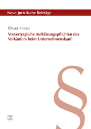 Cover von Vorvertragliche Aufklärungspflichten des Verkäufers beim Unternehmenskauf