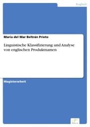 Cover von Linguistische Klassifizierung und Analyse von englischen Produktnamen