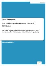 Cover von Das folkloristische Element bei Wolf Biermann