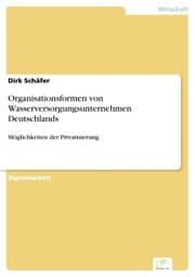 Cover von Organisationsformen von Wasserversorgungsunternehmen Deutschlands