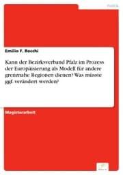 Cover von Kann der Bezirksverband Pfalz im Prozess der Europäisierung als Modell für andere grenznahe Regionen dienen? Was müsste ggf. verändert werden?