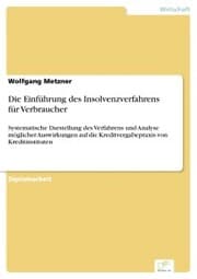 Cover von Die Einführung des Insolvenzverfahrens für Verbraucher