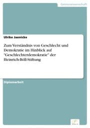 Cover von Zum Verständnis von Geschlecht und Demokratie im Hinblick auf 'Geschlechterdemokratie' der Heinrich-Böll-Stiftung