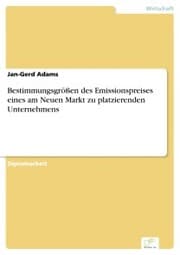 Cover von Bestimmungsgrößen des Emissionspreises eines am Neuen Markt zu platzierenden Unternehmens