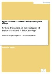 Cover von Critical Evaluation of the Strategies of Privatization and Public Offerings