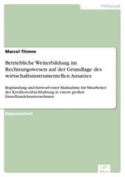 Cover von Betriebliche Weiterbildung im Rechnungswesen auf der Grundlage des wirtschaftsinstrumentellen Ansatzes
