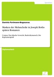 Cover von Masken der Melancholie in Joseph Roths späten Romanen