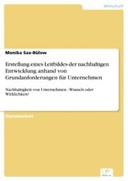 Cover von Erstellung eines Leitbildes der nachhaltigen Entwicklung anhand von Grundanforderungen für Unternehmen