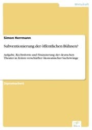 Cover von Subventionierung der öffentlichen Bühnen?