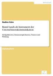 Cover von Brand Lands als Instrument der Unternehmenskommunikation