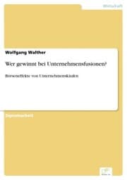 Cover von Wer gewinnt bei Unternehmensfusionen?