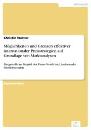Cover von Möglichkeiten und Grenzen effektiver internationaler Preisstrategien auf Grundlage von Marktanalysen