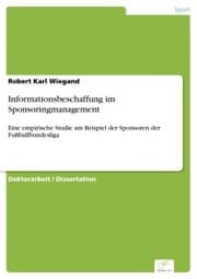 Cover von Informationsbeschaffung im Sponsoringmanagement