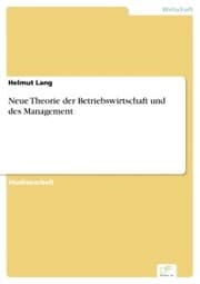 Cover von Neue Theorie der Betriebswirtschaft und des Management