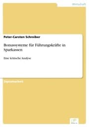 Cover von Bonussysteme für Führungskräfte in Sparkassen