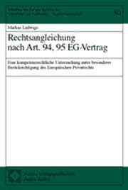 Cover von Rechtsangleichung nach Art.94,95 EG-Vertrag