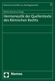 Cover von Hermeneutik der Quellentexte des Römischen Rechts