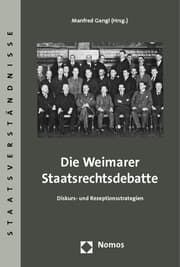 Cover von Die Weimarer Staatsrechtsdebatte