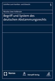 Cover von Begriff und System des deutschen Abstammungsrechts