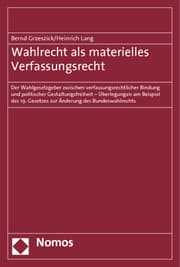 Cover von Wahlrecht als materielles Verfassungsrecht