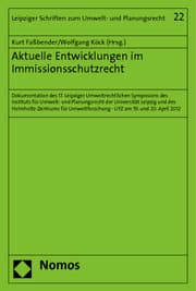 Cover von Aktuelle Entwicklungen im Immissionsschutzrecht