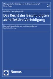 Cover von Das Recht des Beschuldigten auf effektive Verteidigung