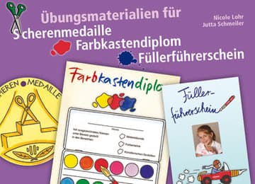Cover von Übungsmaterialien für Scherenmedaille, Farbkastendiplom & Füllerführerschein