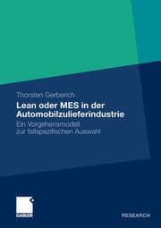 Cover von Lean oder MES in der Automobilzulieferindustrie