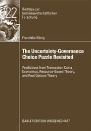 Cover von The Uncertainty-Governance Choice Puzzle Revisited