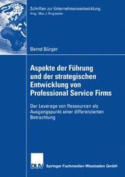 Cover von Aspekte der Führung und der strategischen Entwicklung von Professional Service Firms
