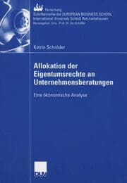 Cover von Allokation der Eigentumsrechte an Unternehmensberatungen