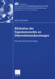 Cover von Allokation der Eigentumsrechte an Unternehmensberatungen