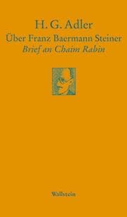 Cover von Über Franz Baermann Steiner