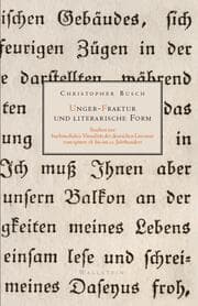 Cover von Unger-Fraktur und literarische Form