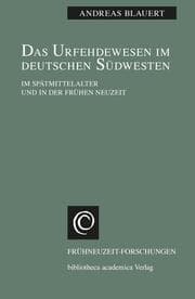 Cover von Das Urfehdewesen im deutschen Südwesten
