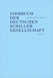 Cover von Jahrbuch der Deutschen Schillergesellschaft
