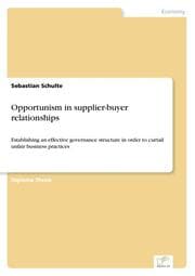 Cover von Opportunism in supplier-buyer relationships