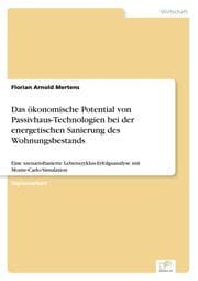 Cover von Das ökonomische Potential von Passivhaus-Technologien bei der energetischen Sanierung des Wohnungsbestands