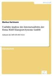 Cover von Usability Analyse des Internetauftritts der Firma MAFI Transport-Systeme GmbH