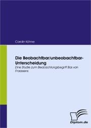 Cover von Die Beobachtbar/unbeobachtbar-Unterscheidung
