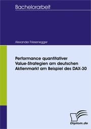 Cover von Performance quantitativer Value-Strategien am deutschen Aktienmarkt am Beispiel des DAX-30