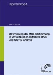 Cover von Optimierung der MTBE-Bestimmung in Umweltproben mittels HS-SPME und GC/FID-Analyse